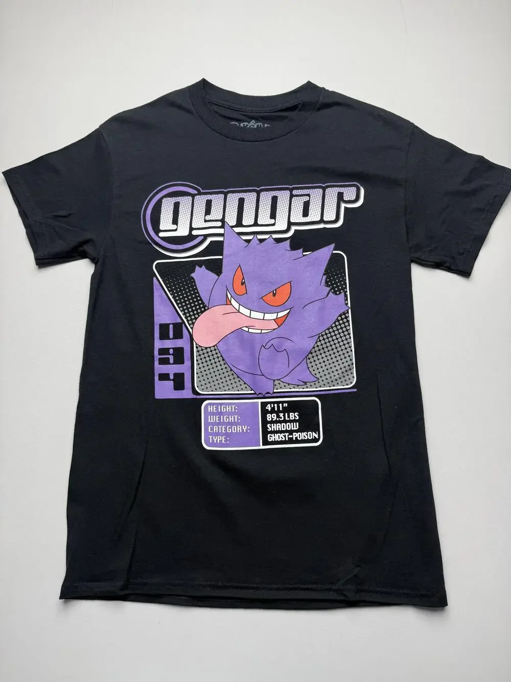 Pokemon Shirt Mens Small Black Gengar Graphic Tee Anime Gaming Tagless